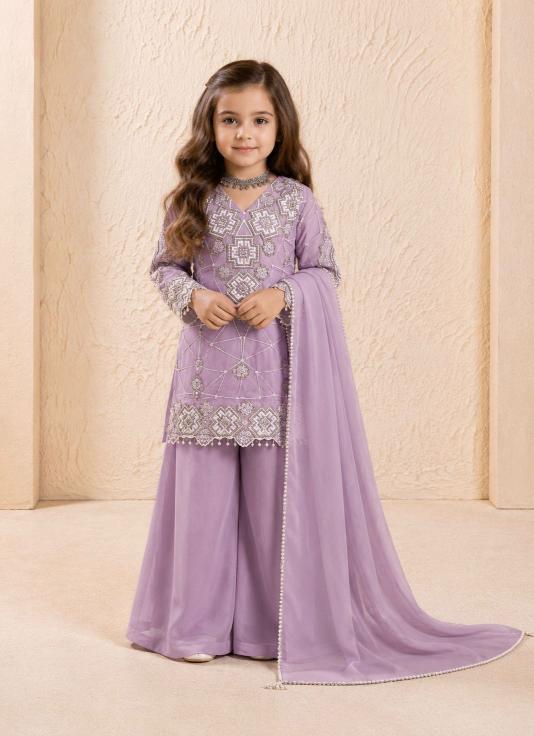 EXCLUSIVE AND TRENDY OC 247 Georgette purple Affordable kids kurti wholesale